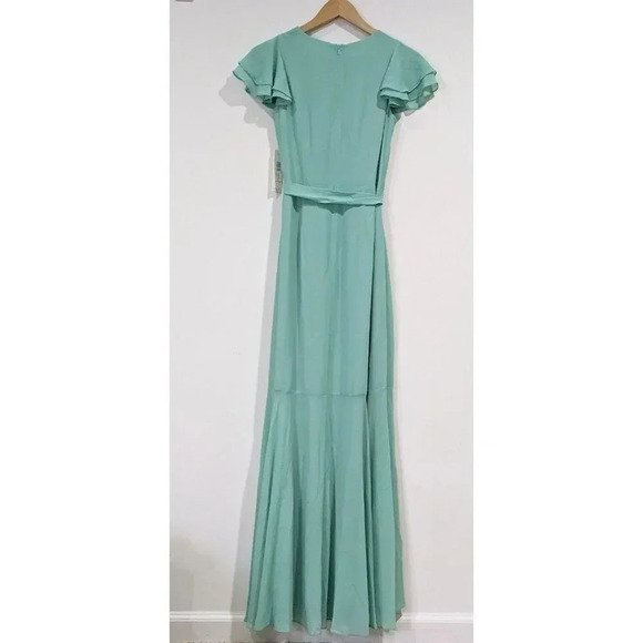 NWT Eliza J Faux-Wrap Ruffled Maxi Dress Size 4 (MSRP $168) - Picture 4 of 10